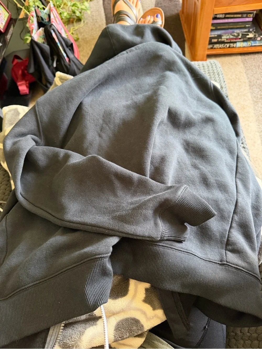 Men's Navy Zip-Up Hooded Sweater